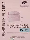 Piranha-Piranha 65 Ton, Press Brake Operations Programming Parts and Wiring Manual-65 Ton-01
